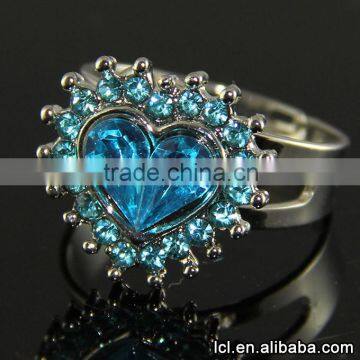 Low price fake blue sapphire rings, hot sale big stone ring women