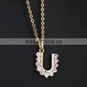 gold anchor pendant necklace,hand shaped pendant necklace(AM-D0146-J-B)