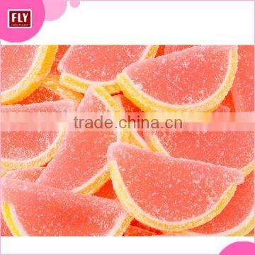 Hot Sale Bulk Packaging Grapefruit Candy , Fruit Flavor Slice Sugar Coated Jelly Candy