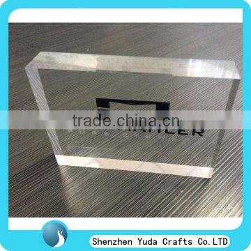 desktop transparent logo display block durable handy plexiglass block factory price