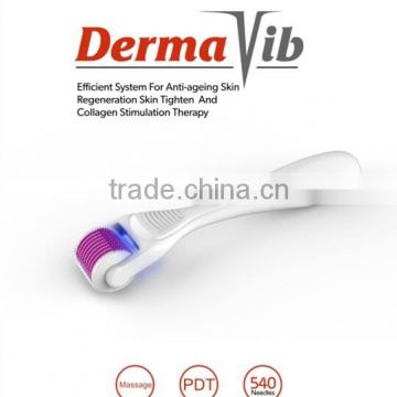 2015 Newest!!! 5 in 1 derma roller titanium with Massage+ PDT+ 540 needles derma vib