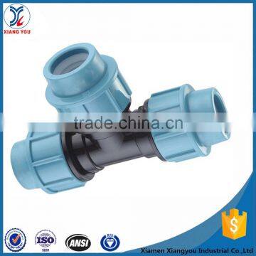 PP tee joint pipe tube pipe fittings with adapter