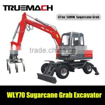 YTO WLY70 6ton Sugarcane Grab Wheel Excavator, Sugarcane Loader