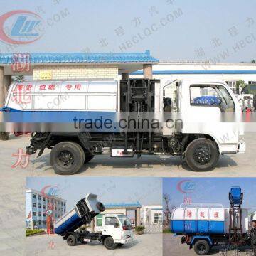 5000L hydraulic lifter garbage truck,hydraulic arm garbage truck