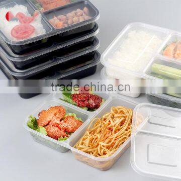 3-compartment Bento Lunch Box Plastic Containers, Reusable, Dishwashable, Microwavable Food Containers With Lids, OEM Packaging photo-2