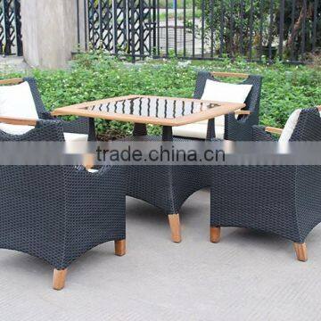 Современный наружныйrattan обеденный набор из плетеной виноградной лозы photo-4