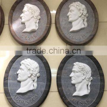 Modern Marble Human Head Relief Carving Sculpture photo-3