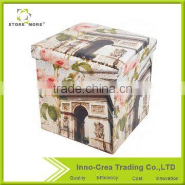 Hot Sale Latest Design PVC Printing Small Ottomans photo-2