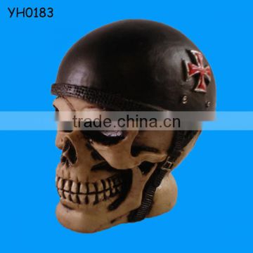 Hot Sale Solid Resin Helmet Biker Funny Skull Head