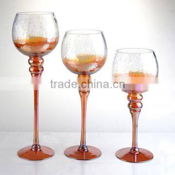 3-tier Long-stemmed Cheap Glass Candle Holder photo-3