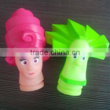 Promotional PVC cartoon shape OEM finger baby bath toy