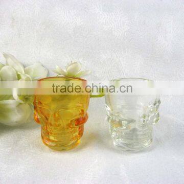 50ml colored round shaped skull shot wine glass / drinking glass