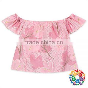 Fashion Frock Design Boutique Summer Top Clothes Ruffle Sleeve Flower Printing Used Clothes photo-3