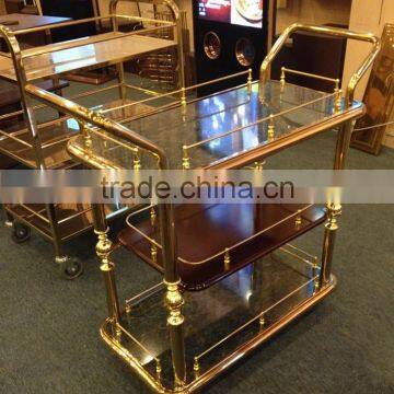 Luxury Stainless Steel Three Layers Liquor Trolley Food Trolley Service Trolley C-55 photo-3