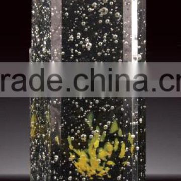 Yellow Smoke Flower Polished Glass Pillar For Office Decoration