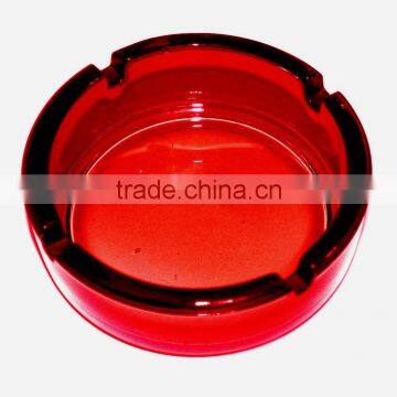 red glass ashtray