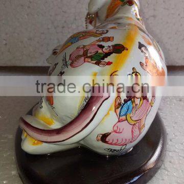 Indian Handicraft Hand Painted Resin Kamdhenu Cow photo-6