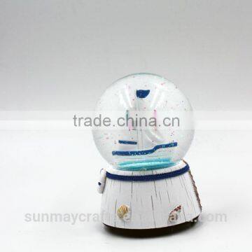 Custom Polyresin Sea S-style Nauigatian Music Snow Globe for Sale photo-4