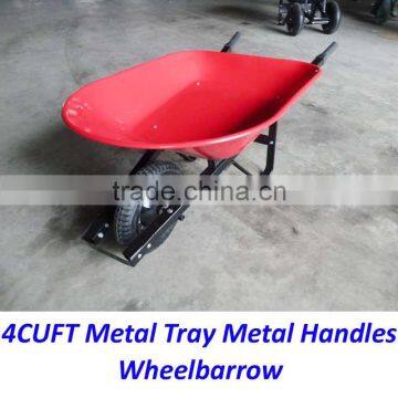 America 4Cuft Metal Tray Metal Handles Wheelbarrow for Gardenning photo-3