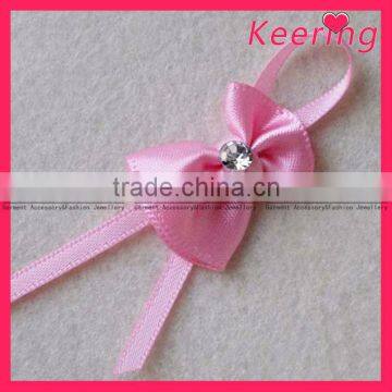 red satin crystal bows for invitation WFL-038