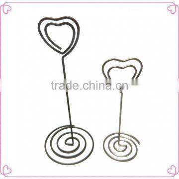 Cute silver color heart shaped metal wire photo holder clips