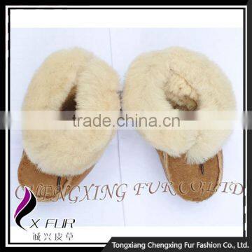 CX-SHOES-05 Wholesale Funny Breathable Genuine Sheep Skin Leather Baby Shoes In Bulk photo-2