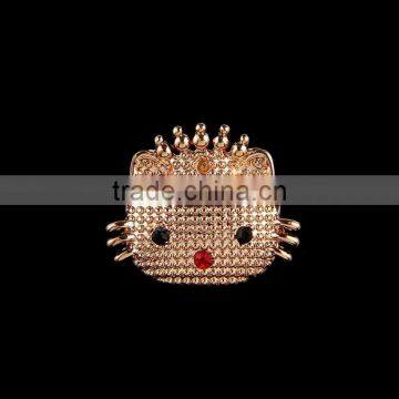 New Design Cat Eye Fox Brooch Crystal Pink Cat Eye Fox Brooch for 2016 Party Favor Gifts photo-6