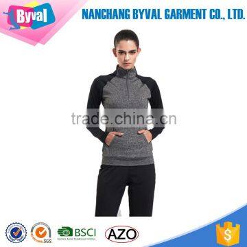 Wholesale Seamless Women Half Zip Long Sleeve Shirts photo-6