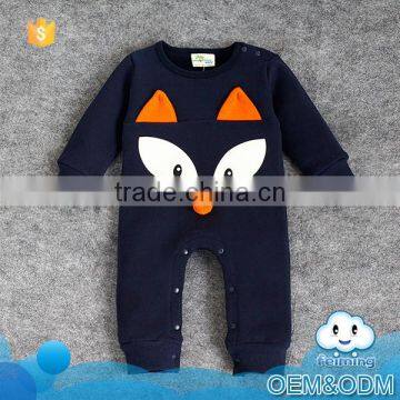 WR016B fashion clothing set 2017 organic cotton spring baby boutique animal romper