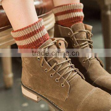 Zm33449a Women Winter Thick Knitting Pattern Cotton Socks for Wholesale photo-4