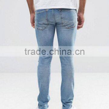 Cheap Wholesale Men Ripped Denim Pants Skinny Jeans photo-2