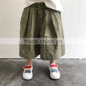 S16958A Wholesale solid color children loose trousers