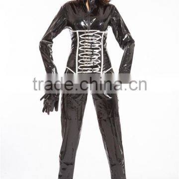 2015 Instyles Walson Lady Sexy Black Pvc Lingerie Catsuit Thick Lingerie Latex Rubber Pvc Costume 2 Way Zip photo-5
