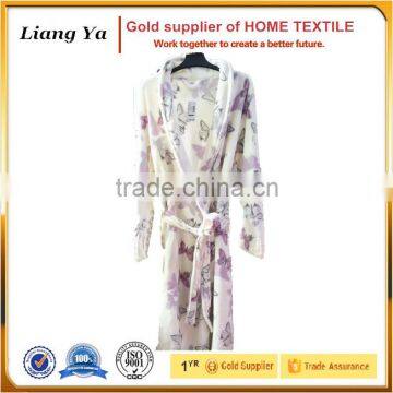 Polyester Printing Super Soft Coral Fleece Bathrobe for Women China Supplier Wholesale photo-3
