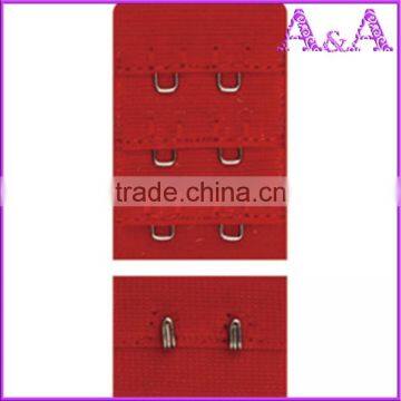 Nylon or Polyester Fabric Bra Hook and Eye in 4 Rows Red in Stock photo-2