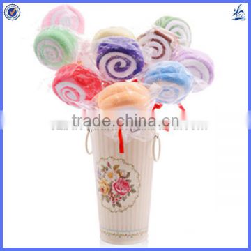 cheap wholesale lollipop shape towel cake