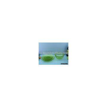 High quality green glass dinnerset with preferential price