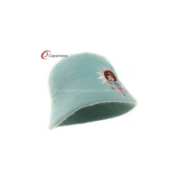 lue Strawberry Girl Mohair Cool Bucket Hats with Blending Fabric