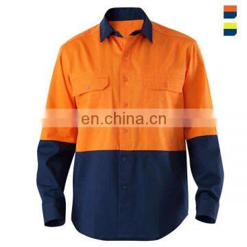 Customize 100 cotton orange mechanic work shirt
