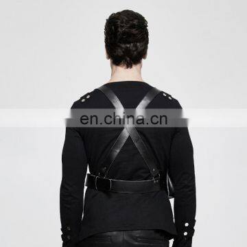 Punk Rave Men's Gothic Black Chest Harness With Pocket S-238 photo-3