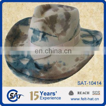 2013 fashionable cowboy wool felt print camo hat