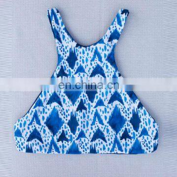 OEM printed reversible bikini sexy high neck seamless bikini top swimwear 2018