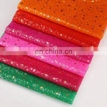 star pattern printed organza foil printed organza fabric decoration organza