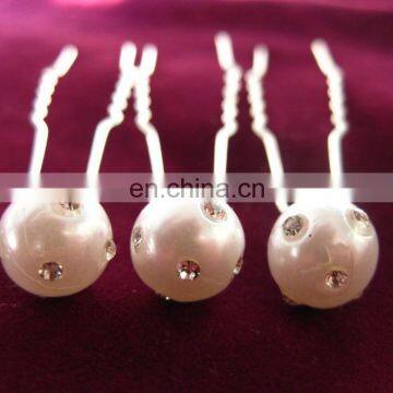 Promotion pearl crystal hair pin/hairpins