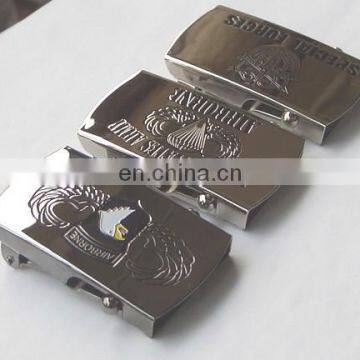 wholesale custom made belt buckle in zinc alloy,custom band logo flip top buckle pressing metal belt buckle