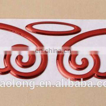 wholesale gold/silver color angel wing decoration self-adhesive PVC car body sticker,personality sticker for car