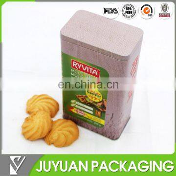 Rectangular shape metal cookie tin boxes with lid for packing