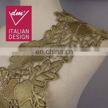 Beautiful Fancy embroidery designs gold flower lace