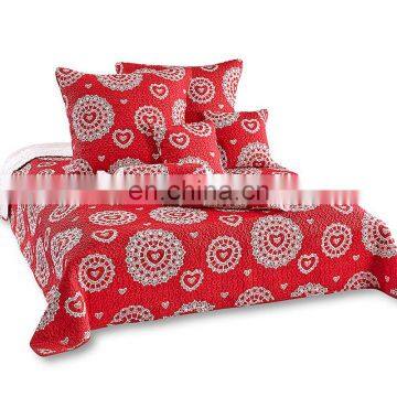 new arrival elegant bedspread, red wedding quilting bedspreads,cotton quilted cover sets