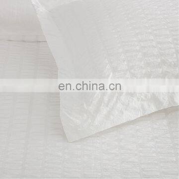 White Zipper Seersucker Microfibre Oversized Queen King Duvet Cover Set photo-3